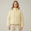 Yüksek Yaka Oversize Dolgulu Kadın Mont (Açık Sarı)