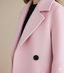 Premium Tek Düğme Pembe Kaşe Kaban