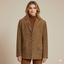 Süet Görünümlü Oversize Kadın Blazer Ceket (Kahverengi)